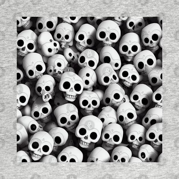 Cute Halloween Skull Pattern by VintageFlorals